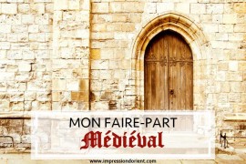 Faire-part Médiéval pour mariage sur le thème Moyen-Age / Fantastique