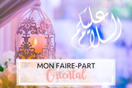 Faire-part de mariage pour mariage oriental